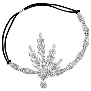 BABEYOND 1920s Flapper Headpiece Silver Rhinestone Pearl – Art Deco Gatsby Headb